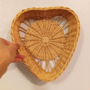 Heart shaped wicker basket